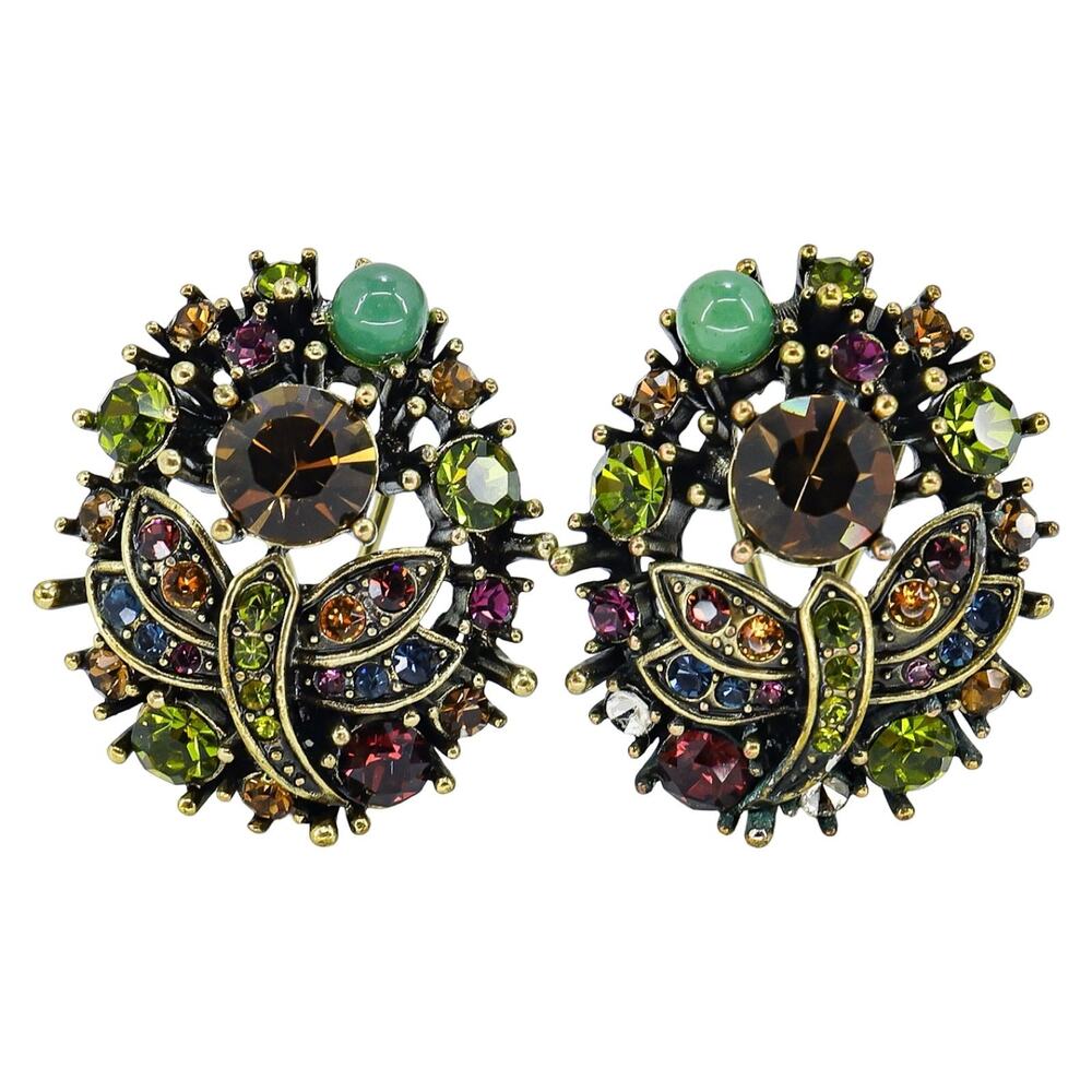 Heidi Daus Fantasy In Flight Whimsical Dragonfly Earrings Peridot Green Earthy